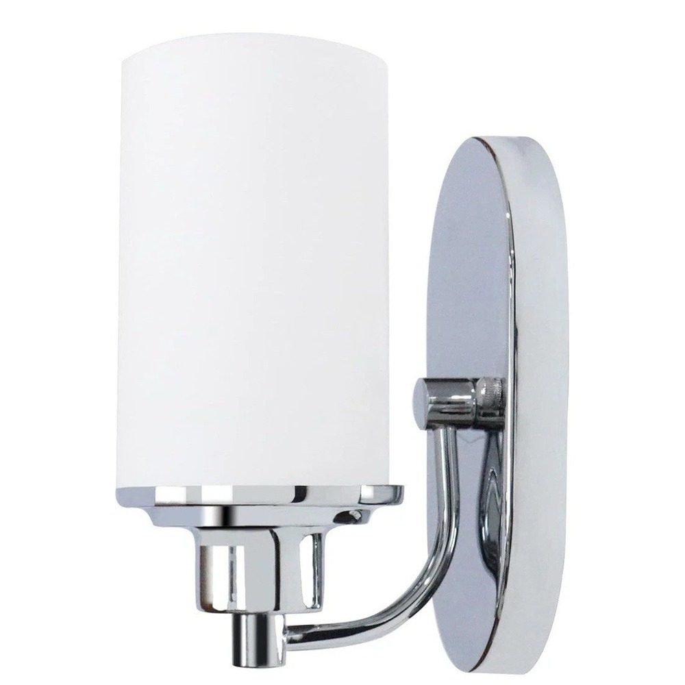 MONKFISH Wall Light 1 Light, White Frosted Glass Shade Wall Sconce for Bathro...